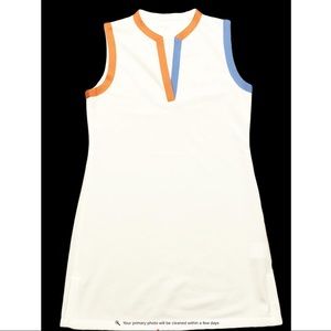 Tory Burch Sport M White Blue Orange Tennis Dress
